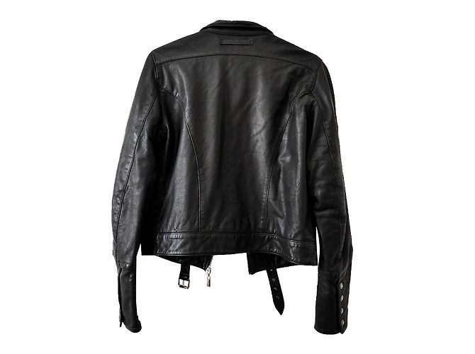 Jean Paul Gaultier Leder Bikerjacke Schwarz Rot - Ansicht 2