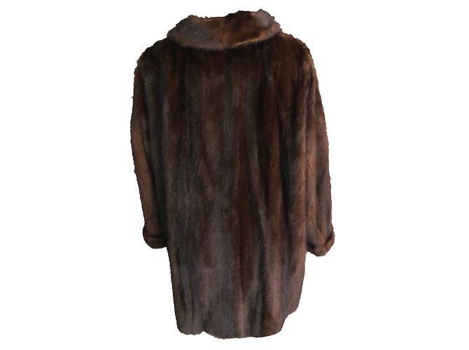 Autre Marque Abrigo de piel de visón marrón oscuro - vista 2
