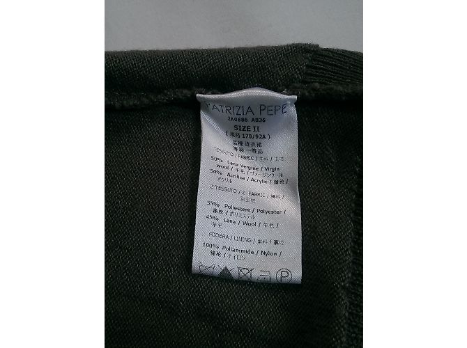 Vestido Patrizia Pepe Cáqui de Mangas Compridas Bi Material Caqui - vista 4