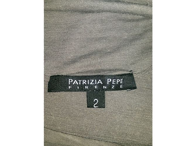Vestido Patrizia Pepe Cáqui de Mangas Compridas Bi Material Caqui - vista 5