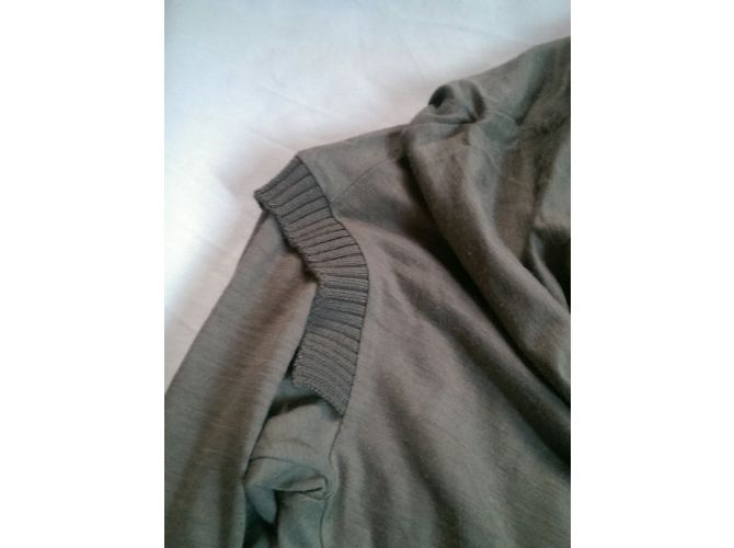 Vestido Patrizia Pepe Cáqui de Mangas Compridas Bi Material Caqui - vista 6