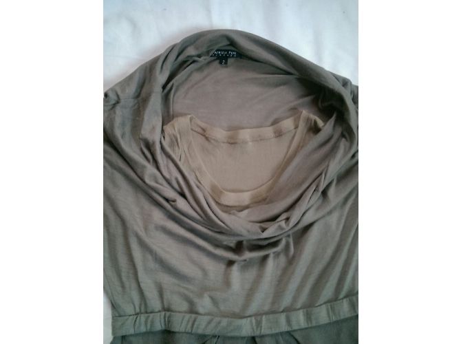 Vestido Patrizia Pepe Cáqui de Mangas Compridas Bi Material Caqui - vista 7