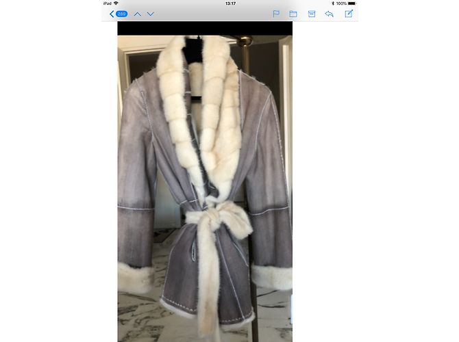 Autre Marque Eggshell Fur Jacket with Leather Lining - view 2
