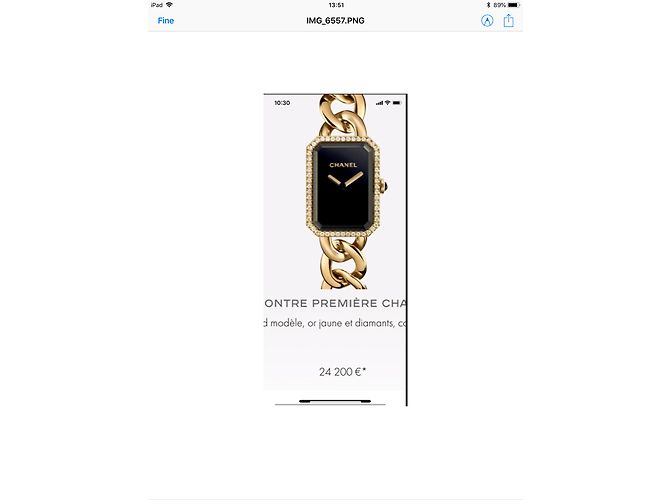 Première Orologio Chanel Premiere Oro Giallo e Diamanti Nero - vista 3