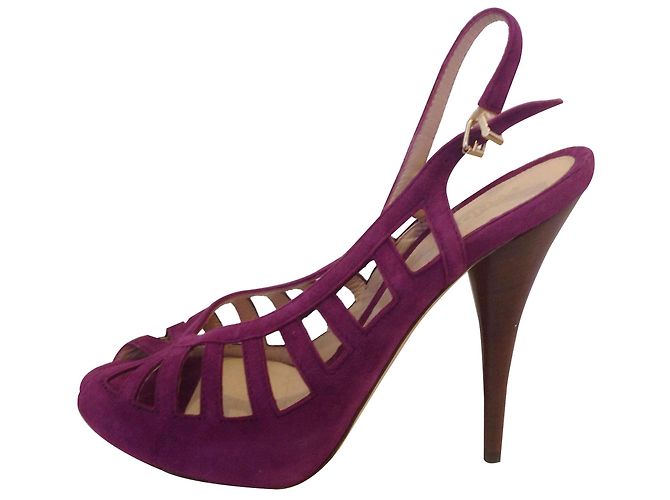 Sandali Fendi in scamosciato viola 39.5 Porpora - vista 2