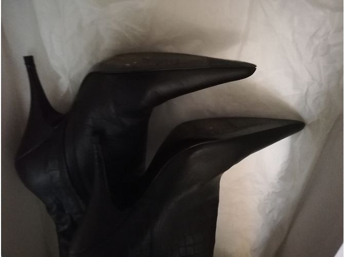 Botas Christian Dior Sublime en piel con estampado cocodrilo negro - vista 3