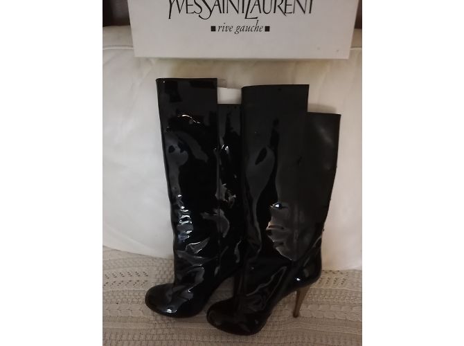 Yves Saint Laurent Lackstiefel Schwarz - Ansicht 3