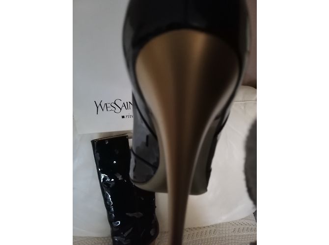 Yves Saint Laurent Lackstiefel Schwarz - Ansicht 5
