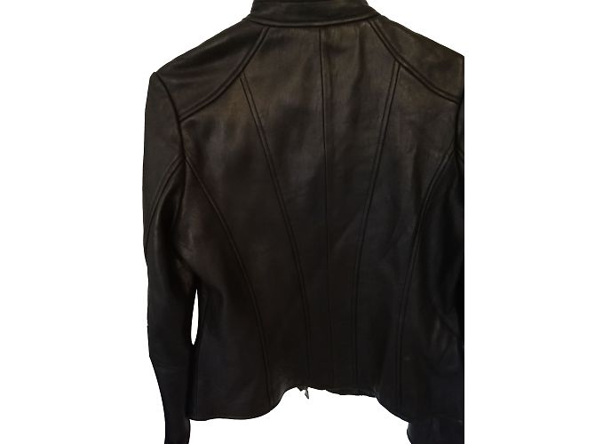 Calvin Klein Schwarze Lederjacke - Ansicht 2