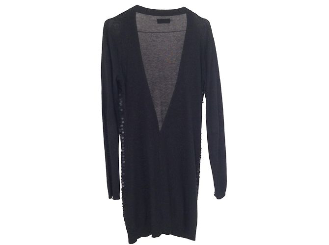 Ikks Schwarze Strickjacke aus Baumwolle mit Pailletten Größe L - Ansicht 2