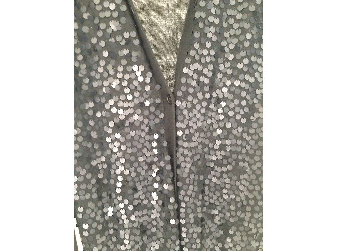 Ikks Schwarze Strickjacke aus Baumwolle mit Pailletten Größe L - Ansicht 5