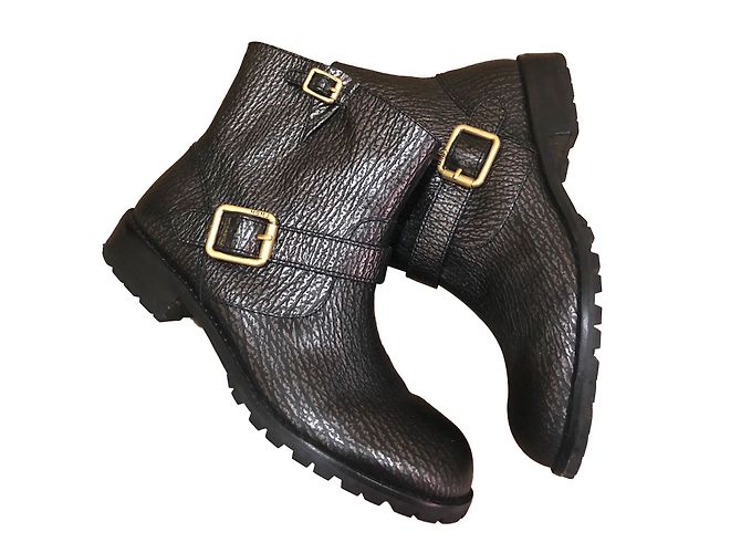 Marc by Marc Jacobs Biker Stiefel aus Leder anthrazit Anthrazitgrau - Ansicht 2
