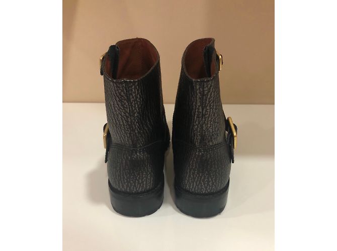 Marc by Marc Jacobs Biker Stiefel aus Leder anthrazit Anthrazitgrau - Ansicht 4