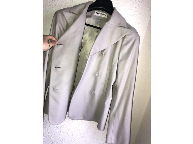 Blazer Sonia Rykiel 100% hellgrauer Kaschmir Anthrazitgrau - Ansicht 2