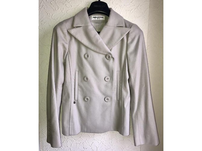 Blazer Sonia Rykiel 100% hellgrauer Kaschmir Anthrazitgrau - Ansicht 9