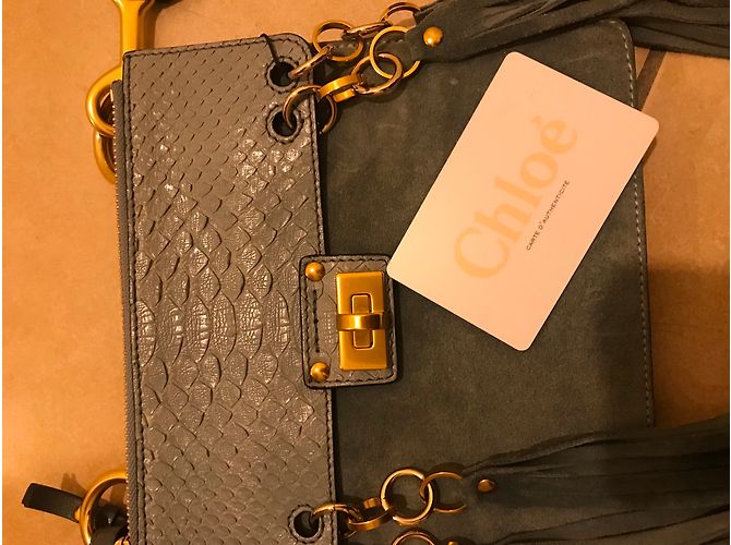 Borsa a mano Chloé Jane in pelle blu - vista 2