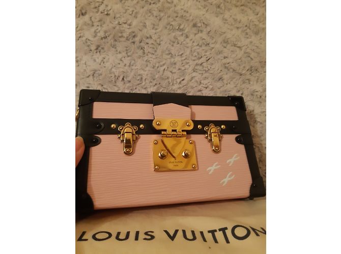 Petite Malle Louis Vuitton piccola malle Nero Rosa D'oro - vista 4