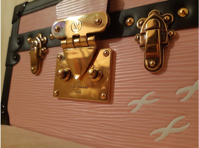 Petite Malle Louis Vuitton piccola malle Nero Rosa D'oro - vista 5