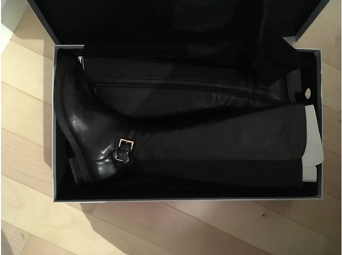 Autre Marque Schwarze Leder Reiterstiefel - Ansicht 3