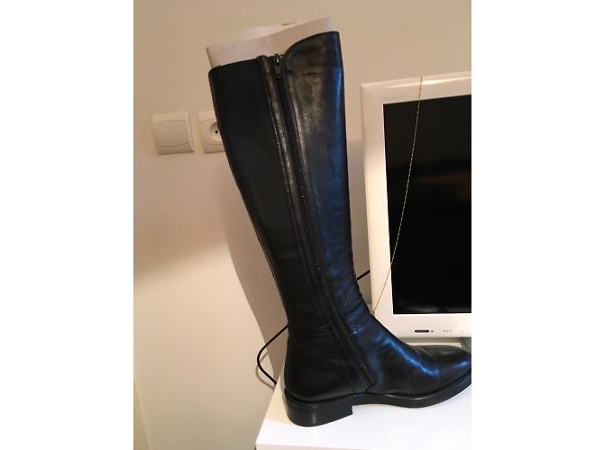 Autre Marque Schwarze Leder Reiterstiefel - Ansicht 4