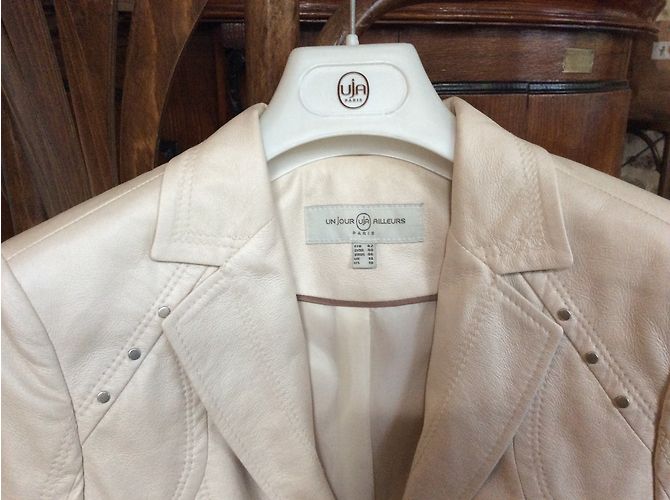 Autre Marque Jacke Un jour ailleurs Beige Kunstleder - Ansicht 3