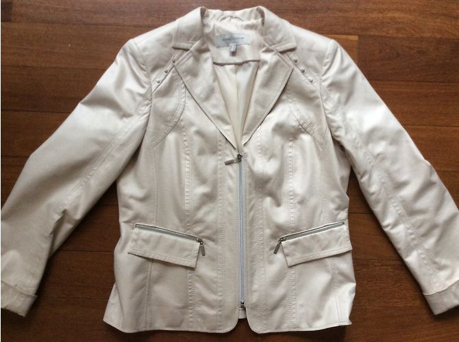 Autre Marque Jacke Un jour ailleurs Beige Kunstleder - Ansicht 9
