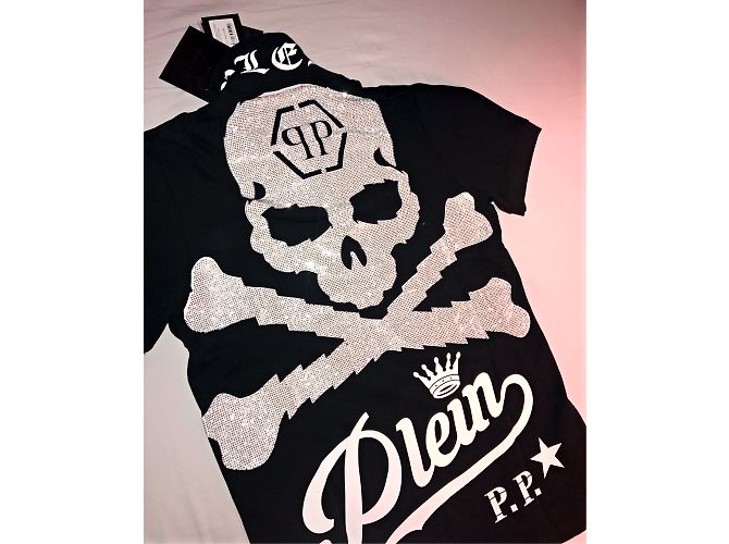 Polo Philipp Plein SS Fine Nera in Cotone Nero - vista 2