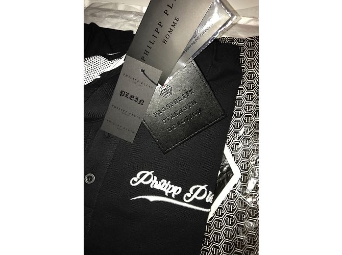 Polo Philipp Plein SS Fine Nera in Cotone Nero - vista 4