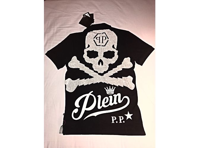 Polo Philipp Plein SS Fine Nera in Cotone Nero - vista 6