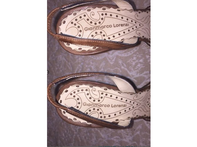 Décolleté Gianmarco Lorenzi in pelle marrone - vista 5