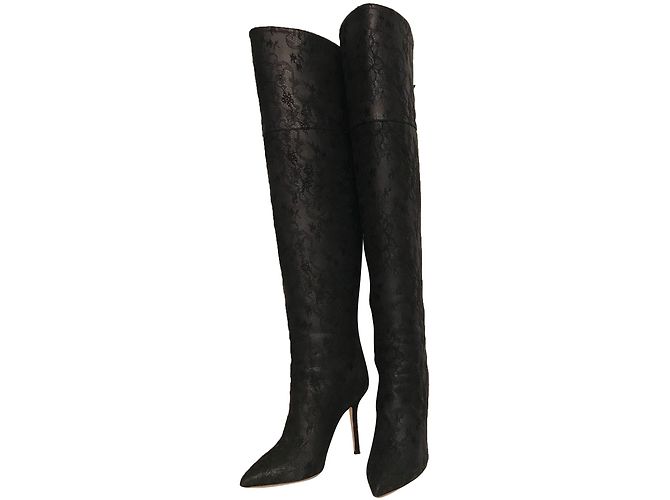 Stivali alti Dolce & Gabbana in pelle nera Nero - vista 2
