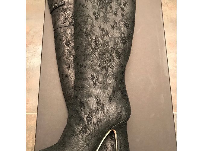 Stivali alti Dolce & Gabbana in pelle nera Nero - vista 7