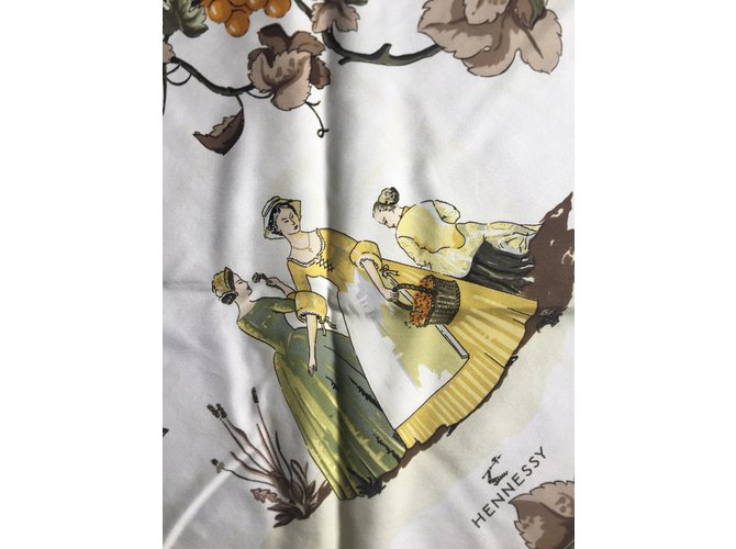 Hermès Les Vendanges Marrom Laranja Cru Caqui Amarelo Creme Fora de branco Verde escuro - vista 4