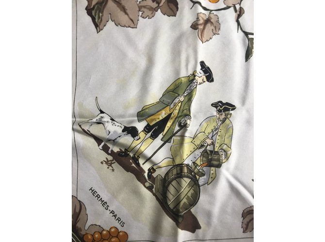 Hermès Les Vendanges Marrom Laranja Cru Caqui Amarelo Creme Fora de branco Verde escuro - vista 5