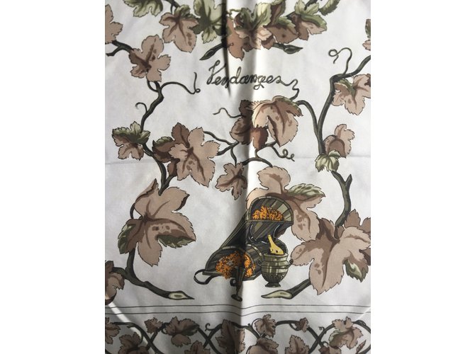 Hermès Les Vendanges Marrom Laranja Cru Caqui Amarelo Creme Fora de branco Verde escuro - vista 6