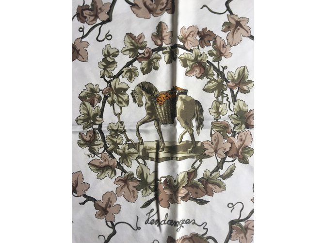Hermès Les Vendanges Marrom Laranja Cru Caqui Amarelo Creme Fora de branco Verde escuro - vista 7