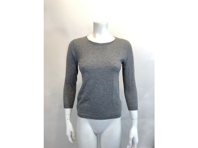 Camiseta Eric Bompard de cashmere gris manga 3/4 S - vista 2