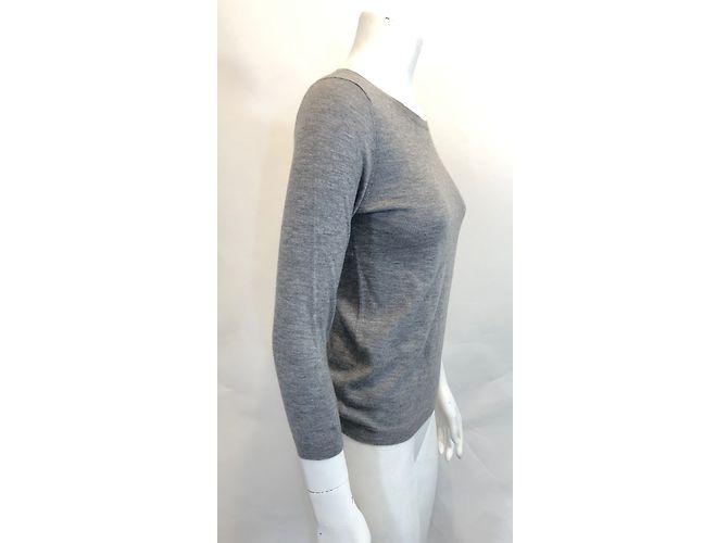 Camiseta Eric Bompard de cashmere gris manga 3/4 S - vista 3