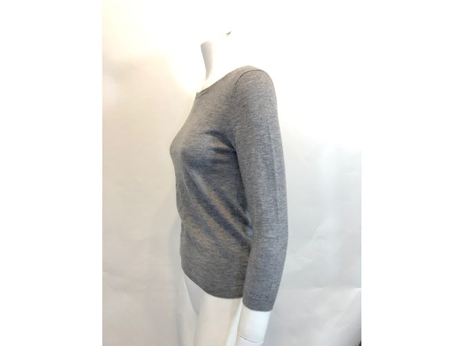 Camiseta Eric Bompard de cashmere gris manga 3/4 S - vista 6