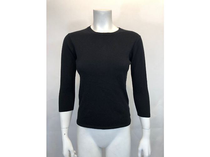 T-shirt Eric Bompard nera in cashmere e seta Taglia S Nero - vista 2