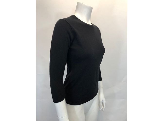 T-shirt Eric Bompard nera in cashmere e seta Taglia S Nero - vista 3