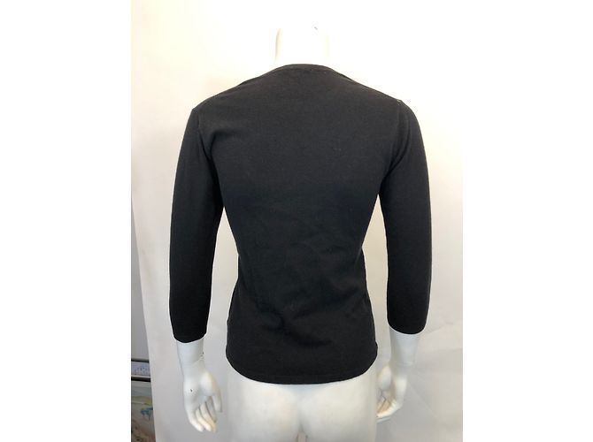 T-shirt Eric Bompard nera in cashmere e seta Taglia S Nero - vista 4