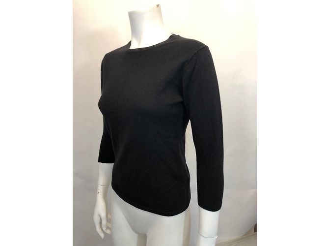 T-shirt Eric Bompard nera in cashmere e seta Taglia S Nero - vista 5