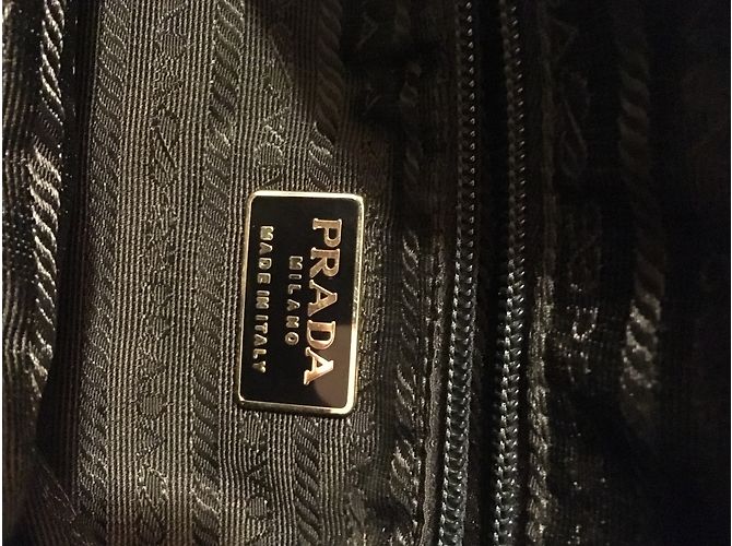 Borsa tote Prada in nylon trapuntato nero - vista 5