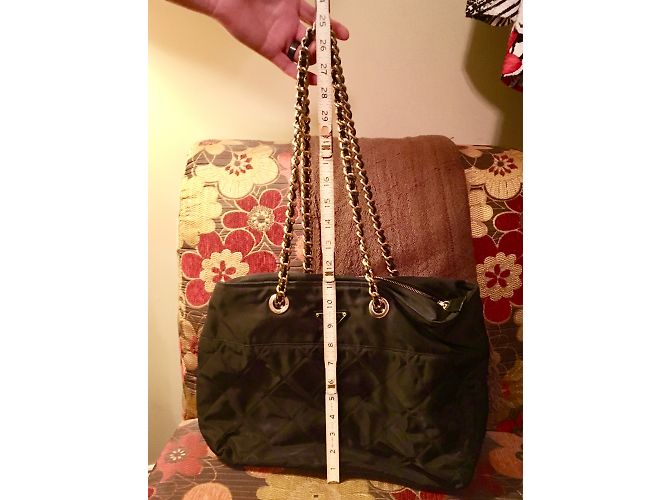 Borsa tote Prada in nylon trapuntato nero - vista 8