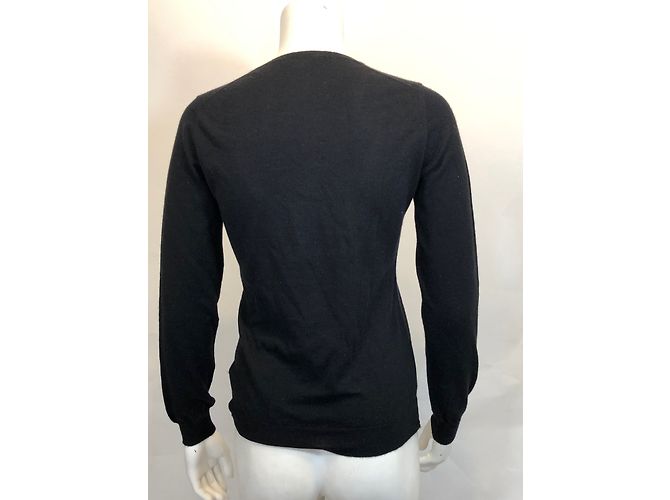 Suéter Eric Bompard de cachemira negro cuello en pico S - vista 4