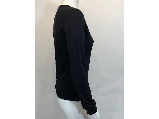 Suéter Eric Bompard de cachemira negro cuello en pico S - vista 5