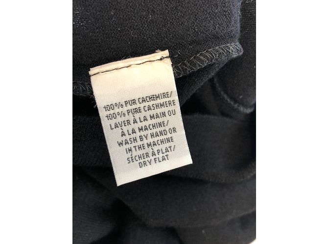 Suéter Eric Bompard de cachemira negro cuello en pico S - vista 7