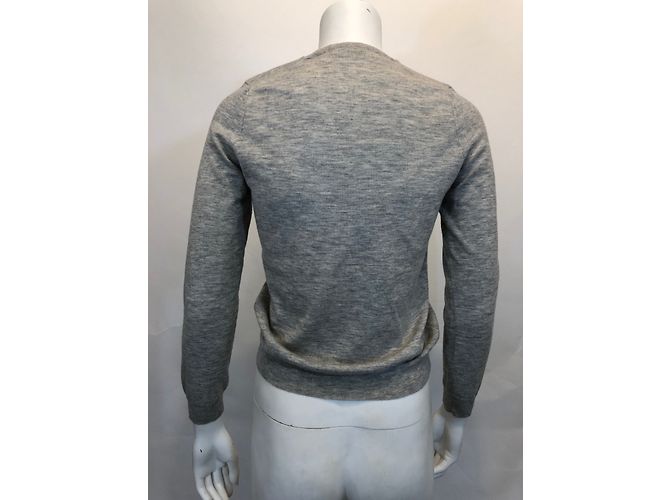 Suéter Eric Bompard de cashmere cuello de pico beige y gris - vista 5