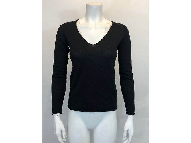 Maglione Zadig & Voltaire Nero in Lana Merino con Ricamo Farfalla XS - vista 2